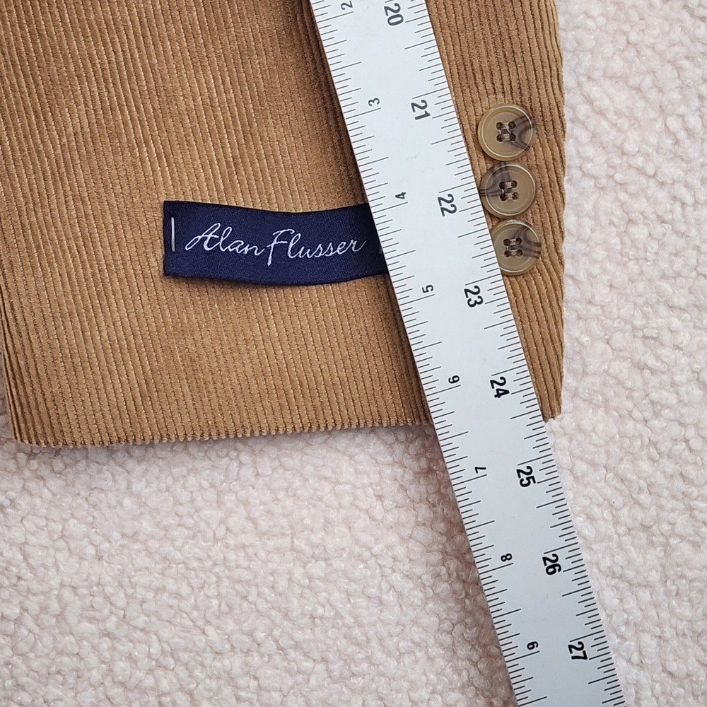 Alan Flusser Corduroy Blazer Mens 42R Tan Academic Sport Coat Luxury Preppy - Picture 11 of 13